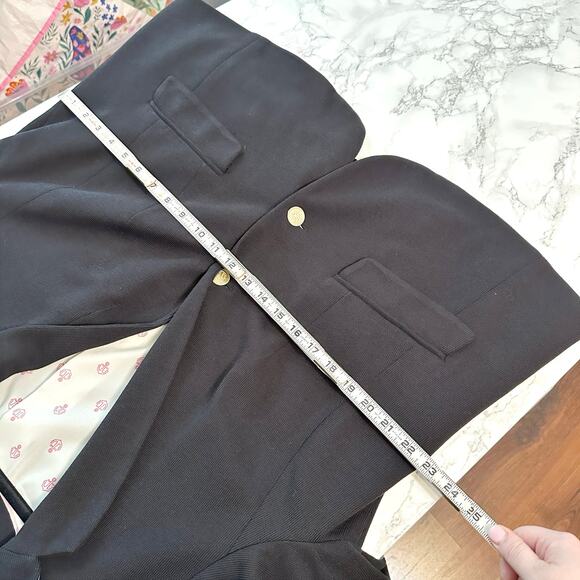 Talbots Cotton Pique Black Blazer Crest Button Blazer‎ Women's Size 18w Petite - Picture 15 of 15
